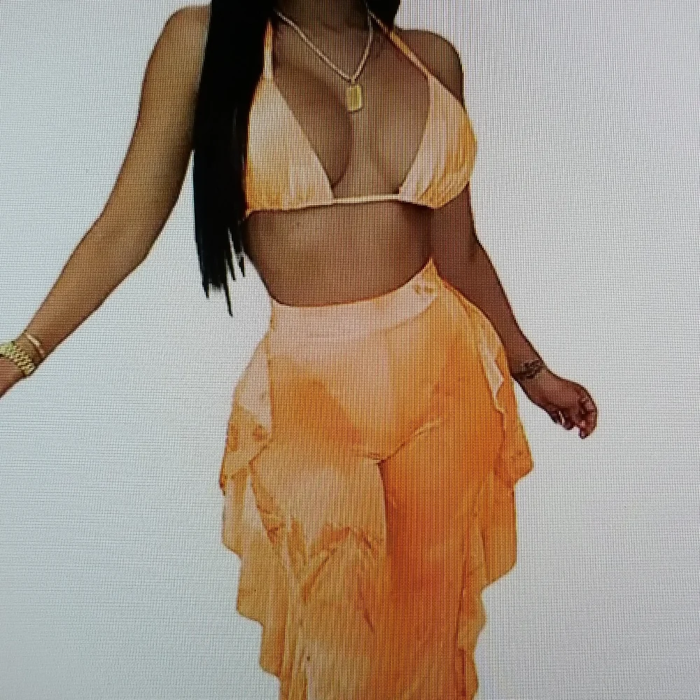 Women's bikini ruffle beach jumpsuit sex is jump suit sexy see through mesh - Picture 3 of 5